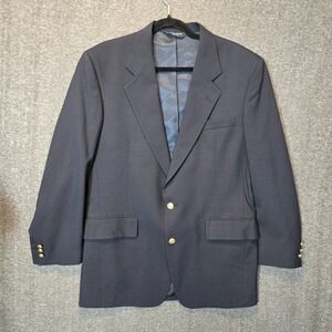 Jos A Bank Blazer Men 39R Navy Blue Wool Signature Collection Gold Button Jacket